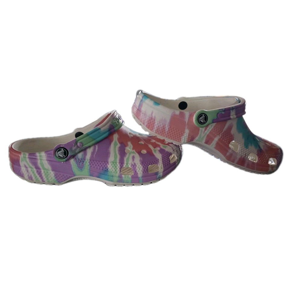 CROCS Women's Size 9 TieDye Very Clean Water Resistant  Casual Slip On Carnival - Picture 8 of 9